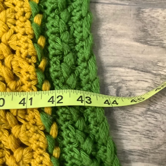 Green & Yellow Stripe Knit Blanket - Picture 2 of 3